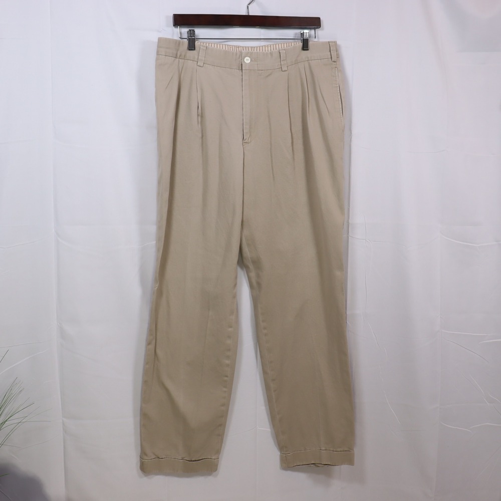 Bills Khakis‎ Pleated Chino Pants 38 Tan Mens Classic Fit Cotton Trousers